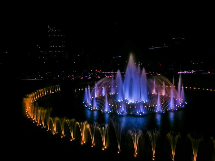 fountain light show at chambal riverfront kota a night view