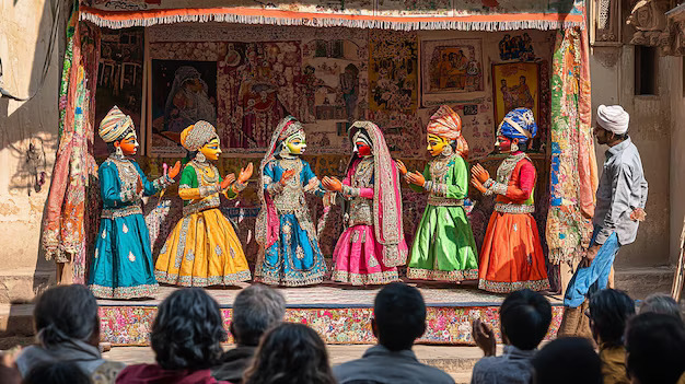 rajasthani traditional puppet show in kota street
